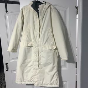 Lands' End Women's Cream Hooded Coat